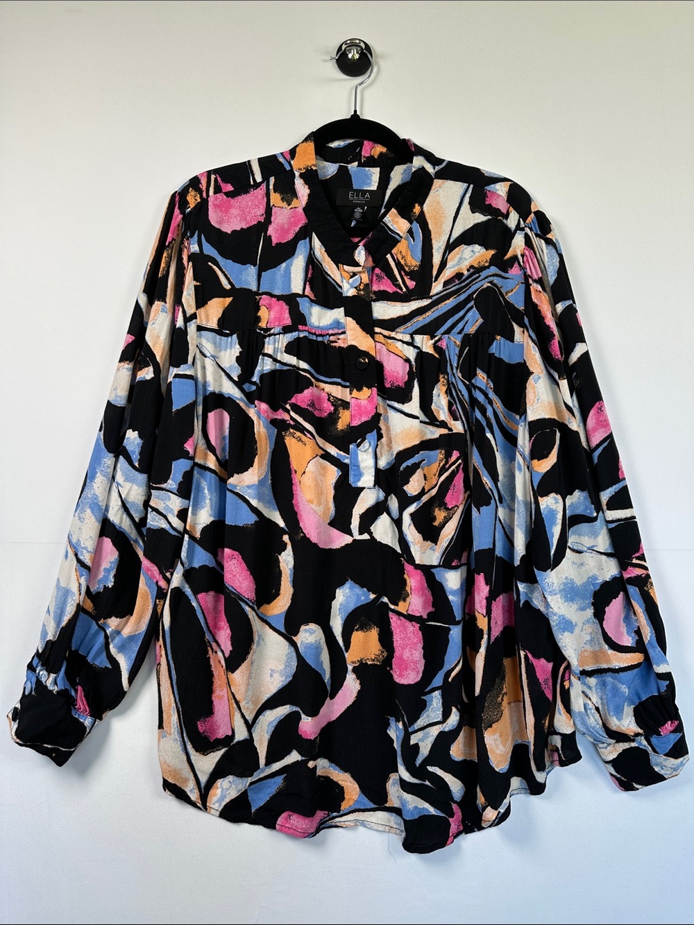 Ella Rafaella Abstract Print EcoVero Viscose Blouse Plus 2X